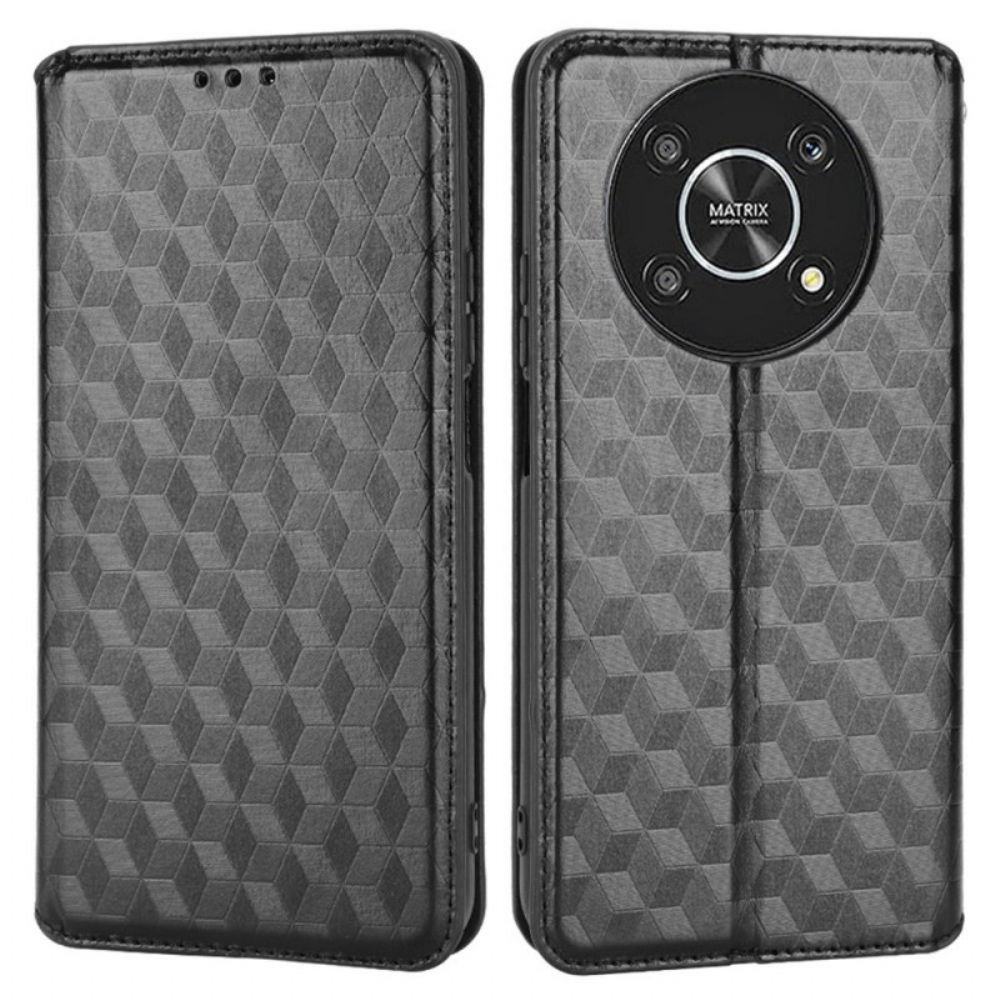 Bescherming Hoesje voor Honor Magic 4 Lite 5G Folio-hoesje 3d-textuur Leereffect