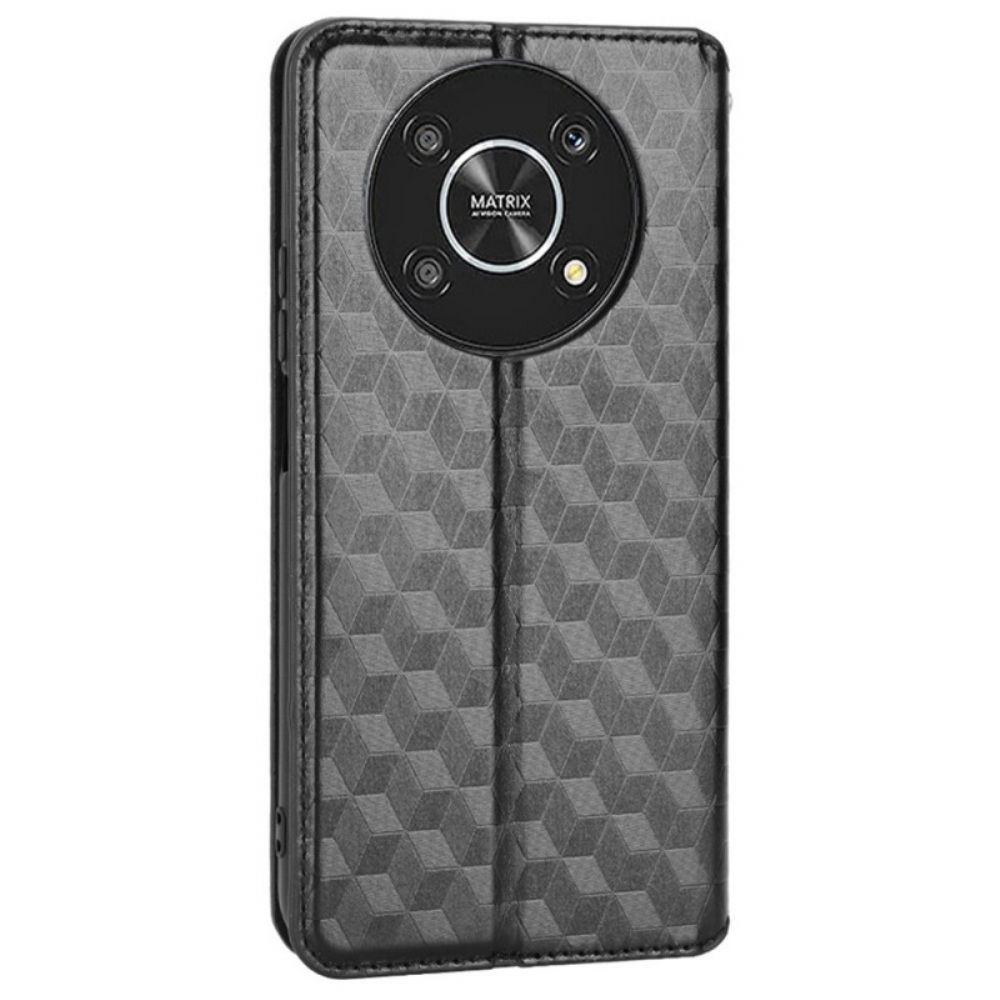 Bescherming Hoesje voor Honor Magic 4 Lite 5G Folio-hoesje 3d-textuur Leereffect