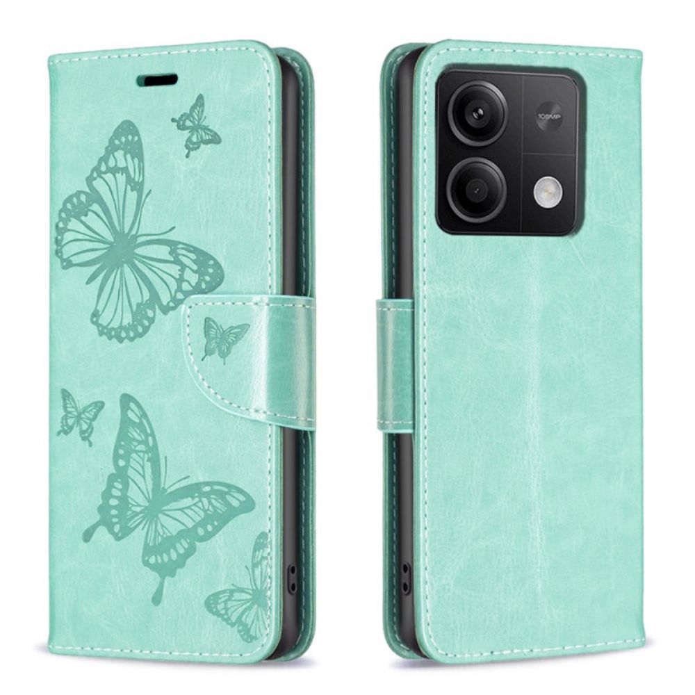 Bescherming Hoesje Xiaomi Redmi Note 13 4g Vlinderprint Met Bandje