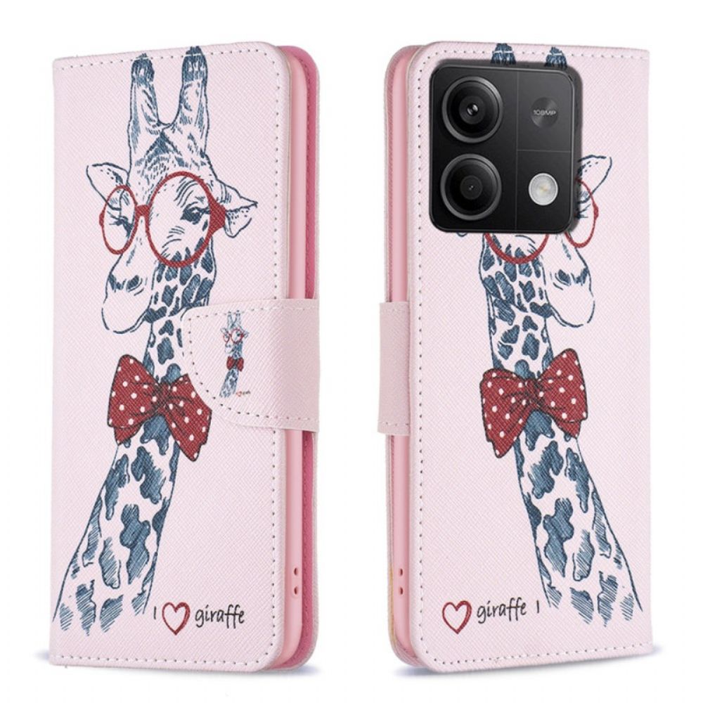 Flip Case Leren Xiaomi Redmi Note 13 4g Intello-giraffe