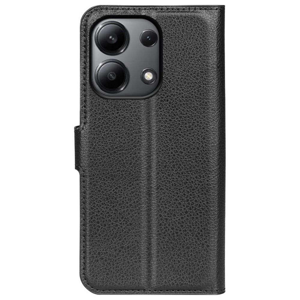 Flip Case Leren Xiaomi Redmi Note 13 4g Klassiek Litchi Kunstleer