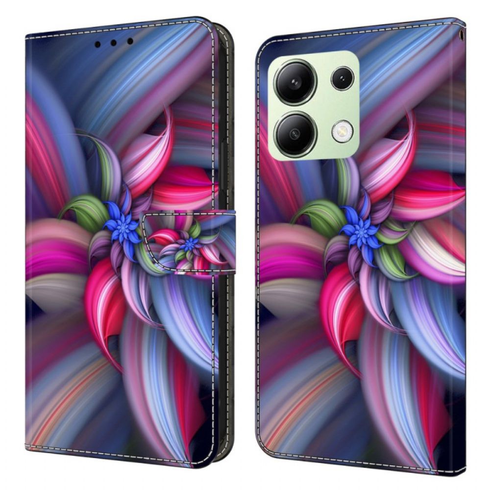 Flip Case Leren Xiaomi Redmi Note 13 4g Kleurrijke Bloemen