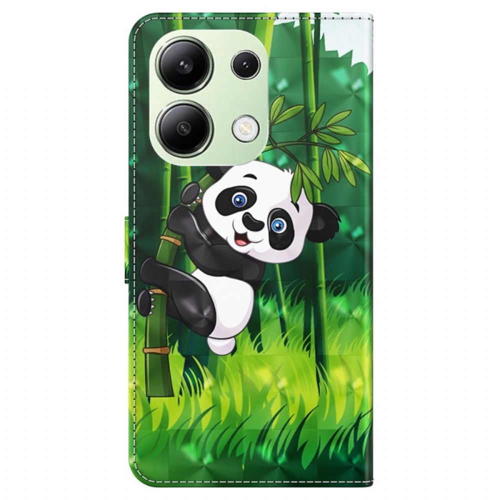 Folio-hoesje Xiaomi Redmi Note 13 4g Bamboe Panda Met Riem