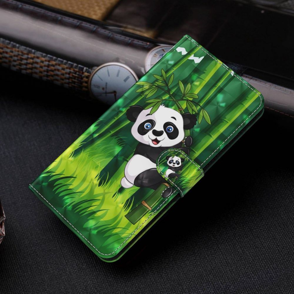 Folio-hoesje Xiaomi Redmi Note 13 4g Bamboe Panda Met Riem