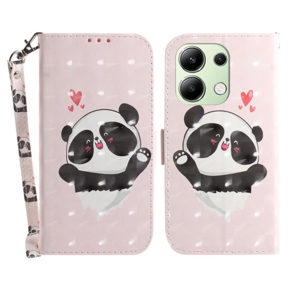 Folio-hoesje Xiaomi Redmi Note 13 4g Panda Love Met Riempje