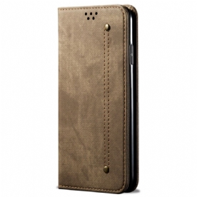 Folio-hoesje Xiaomi Redmi Note 13 4g Telefoonhoesje Jeansstof