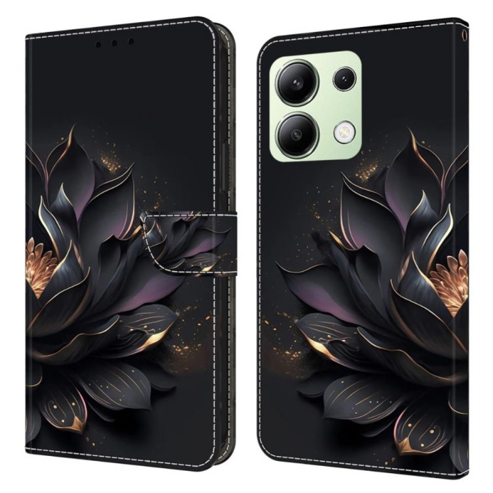 Folio-hoesje Xiaomi Redmi Note 13 4g Telefoonhoesje Paarse Lotus