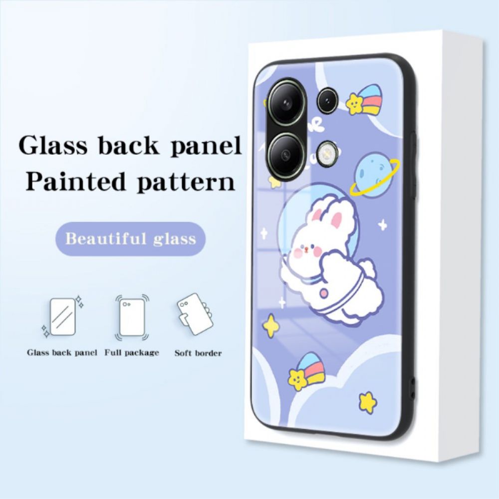 Hoesje Xiaomi Redmi Note 13 4g Gehard Glas Met Cartoonpatroon Bescherming Hoesje