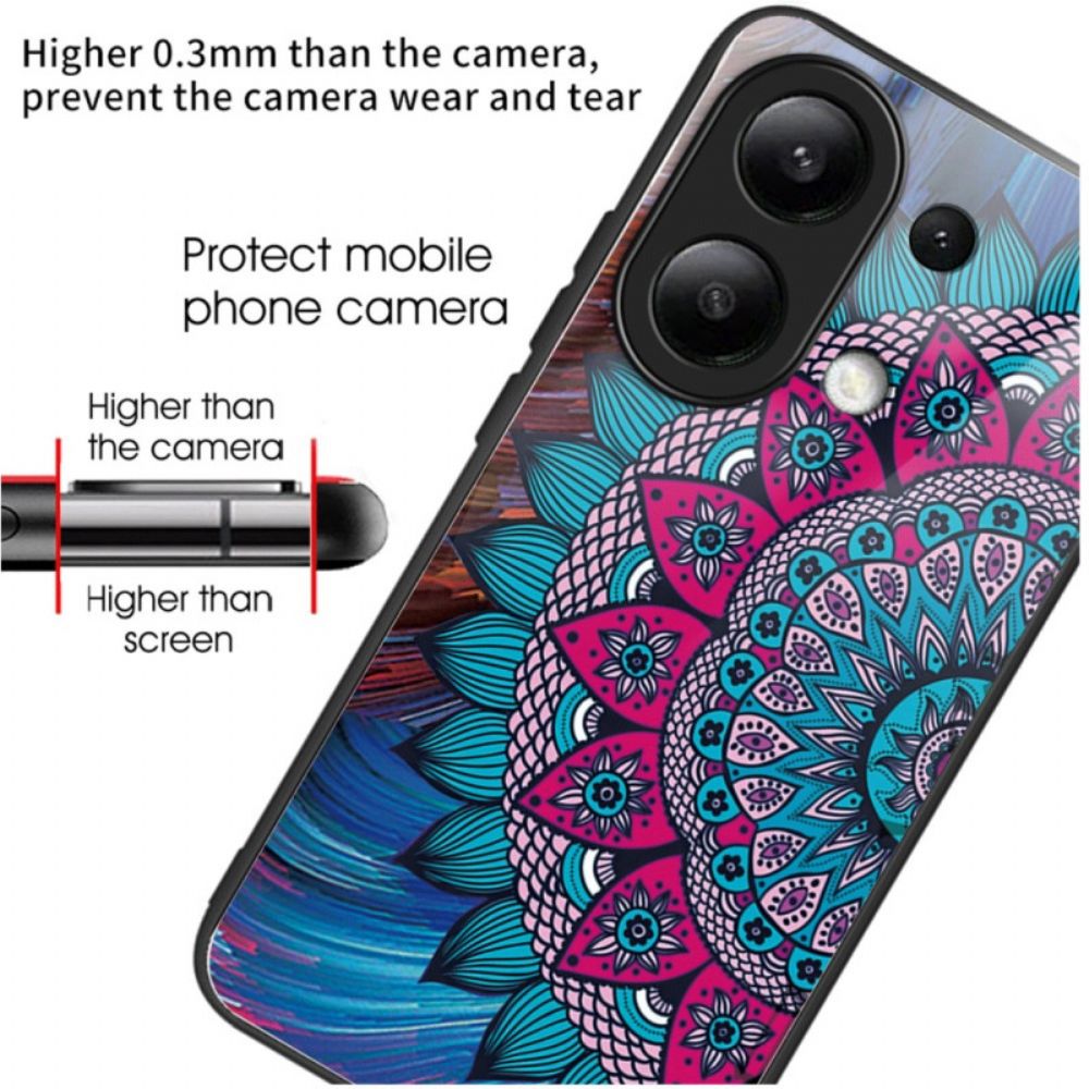 Hoesje Xiaomi Redmi Note 13 4g Mandala Gehard Glas Bescherming Hoesje