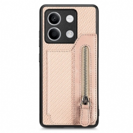 Hoesje Xiaomi Redmi Note 13 4g Portemonnee Van Koolstofvezel