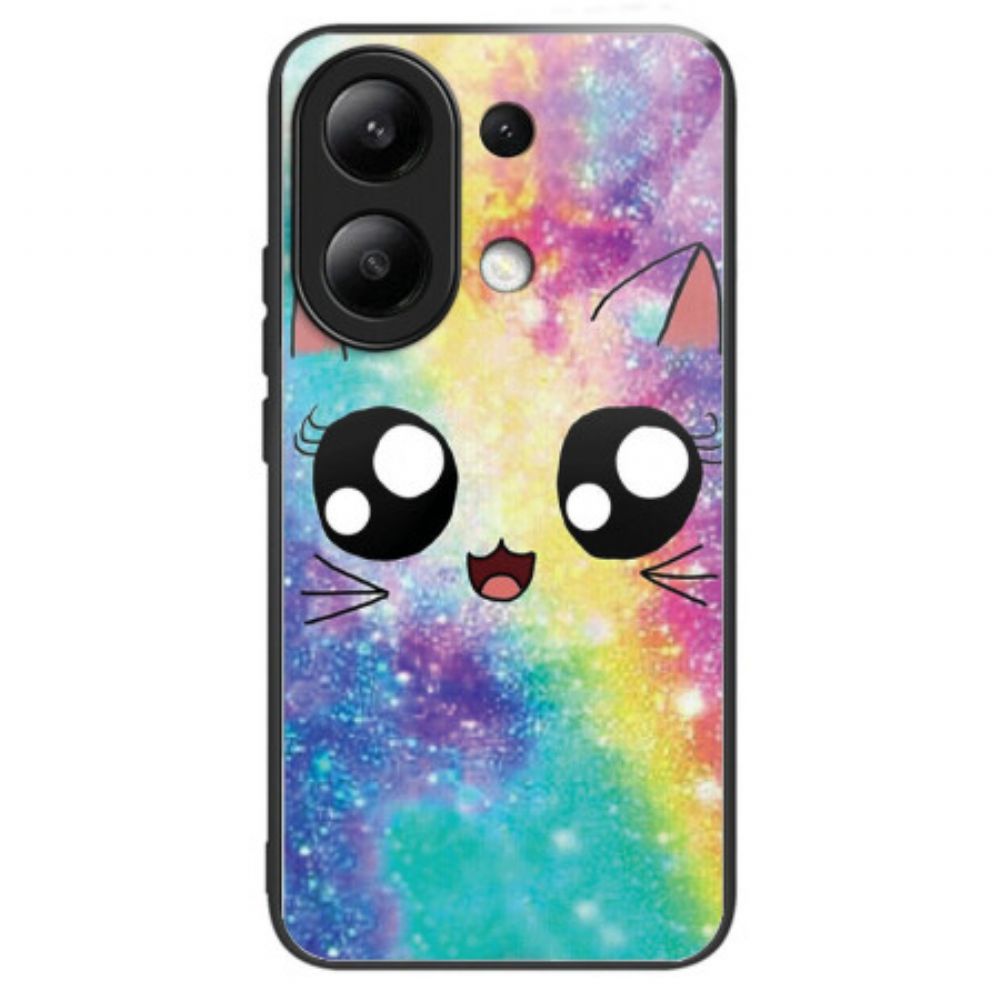 Hoesje Xiaomi Redmi Note 13 4g Regenboogkat Gehard Glas Bescherming Hoesje