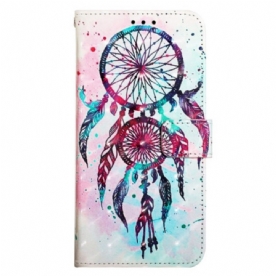 Leren Hoesje Voor Xiaomi Redmi Note 13 4g Aquarel Dromenvanger