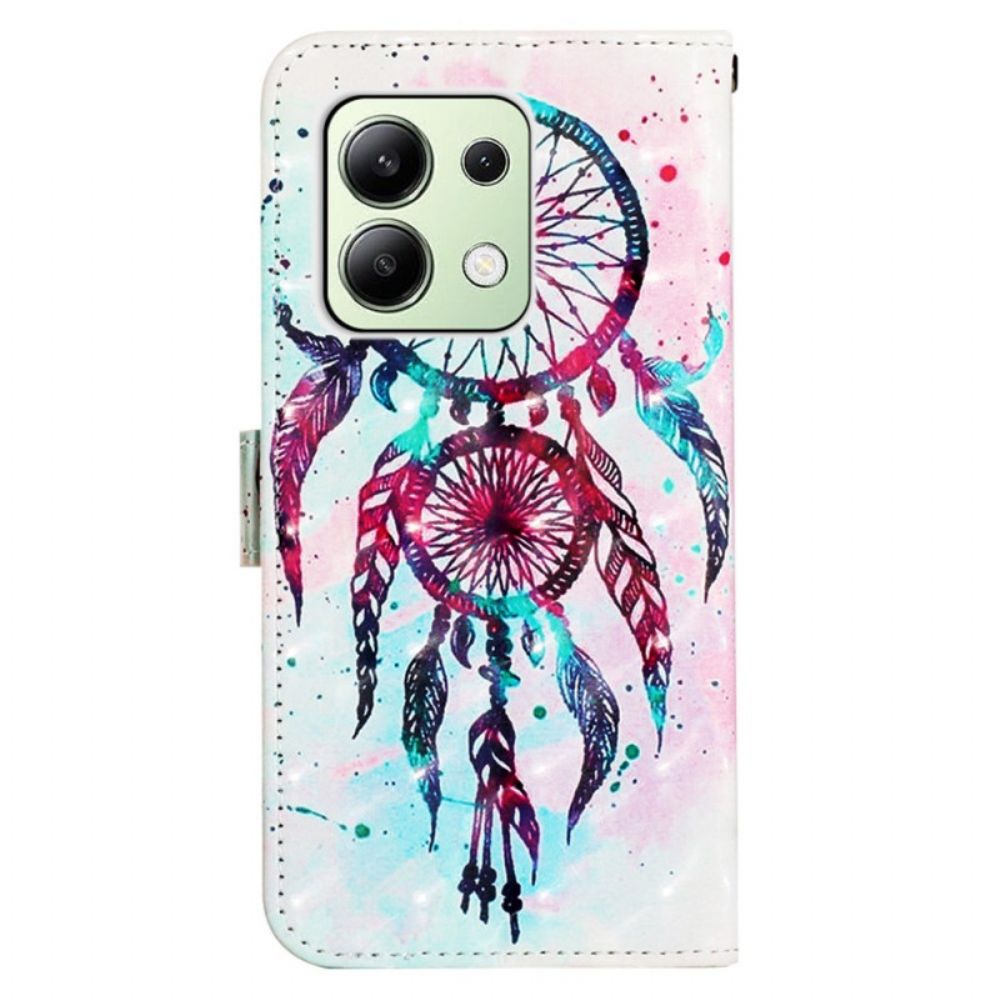 Leren Hoesje Voor Xiaomi Redmi Note 13 4g Aquarel Dromenvanger