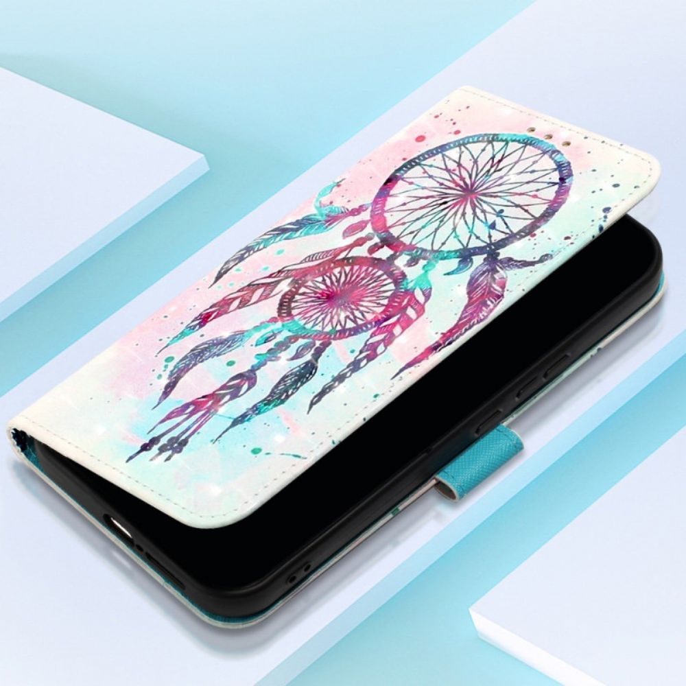 Leren Hoesje Voor Xiaomi Redmi Note 13 4g Aquarel Dromenvanger