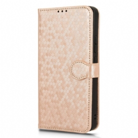 Leren Hoesje Voor Xiaomi Redmi Note 13 4g Glanzende Stippelband