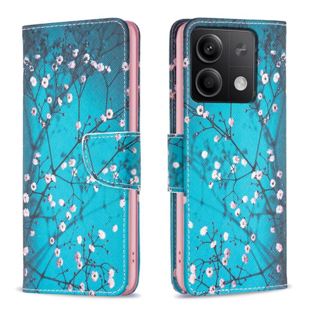 Leren Hoesje Voor Xiaomi Redmi Note 13 4g Pruimenbloesems