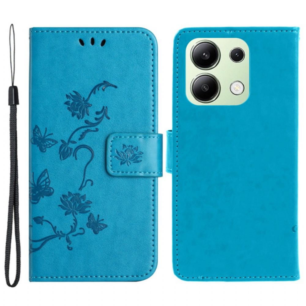 Leren Hoesje Xiaomi Redmi Note 13 4g Bloemenband