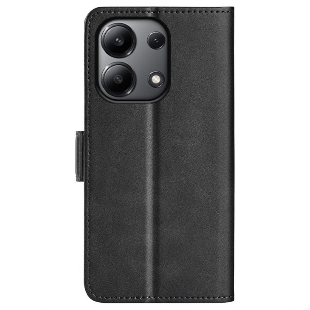 Leren Hoesje Xiaomi Redmi Note 13 4g Dubbele Sluiting Bescherming Hoesje