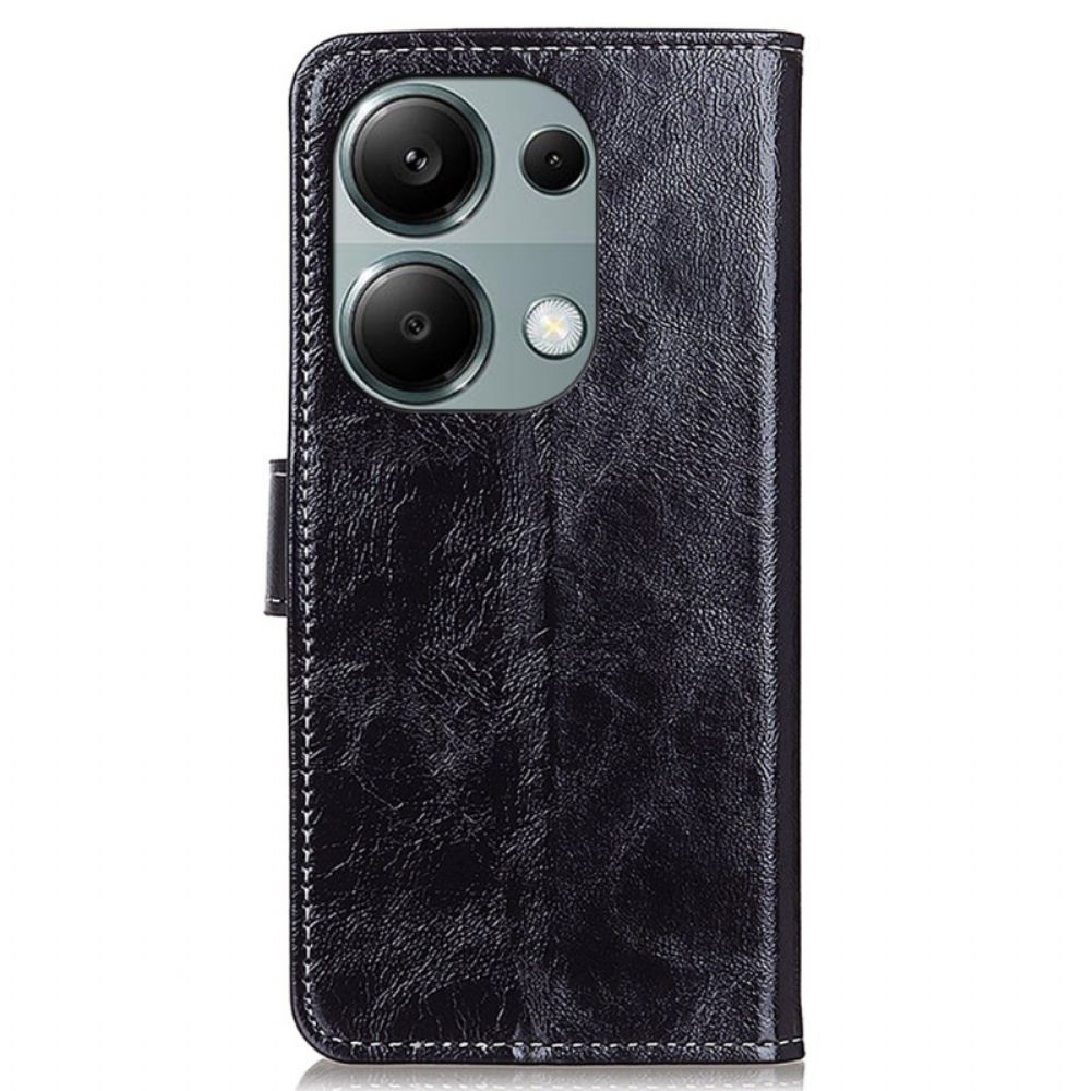 Leren Hoesje Xiaomi Redmi Note 13 4g Glanzend Kunstleer Bescherming Hoesje