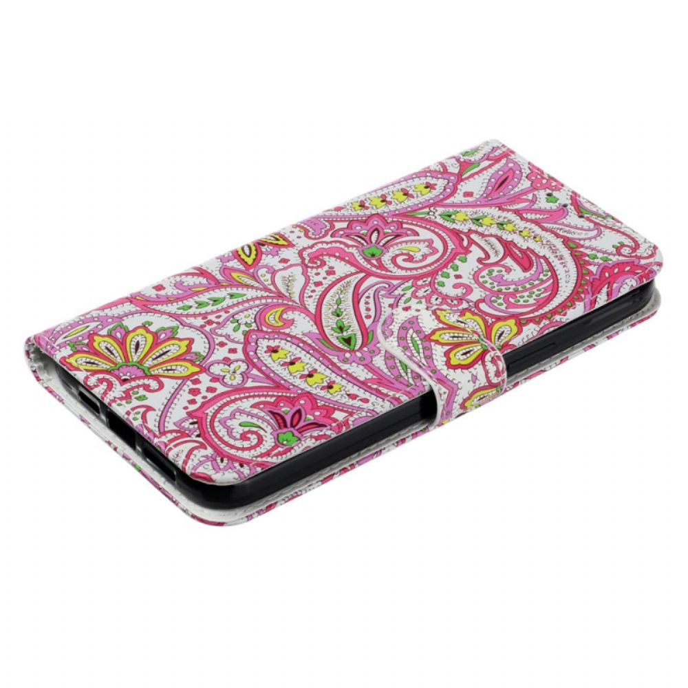 Folio-hoesje Motorola Edge 50 Premium Bloemen Met Riem