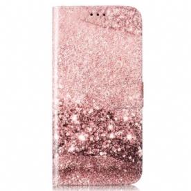 Leren Hoesje Motorola Edge 50 Roségoud Marmer