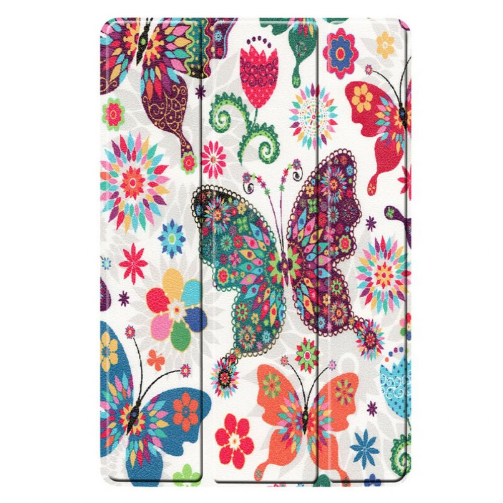 Bescherming Hoesje voor Samsung Galaxy Tab S5e Retro Vlinders En Bloemen