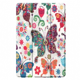 Bescherming Hoesje voor Samsung Galaxy Tab S5e Retro Vlinders En Bloemen