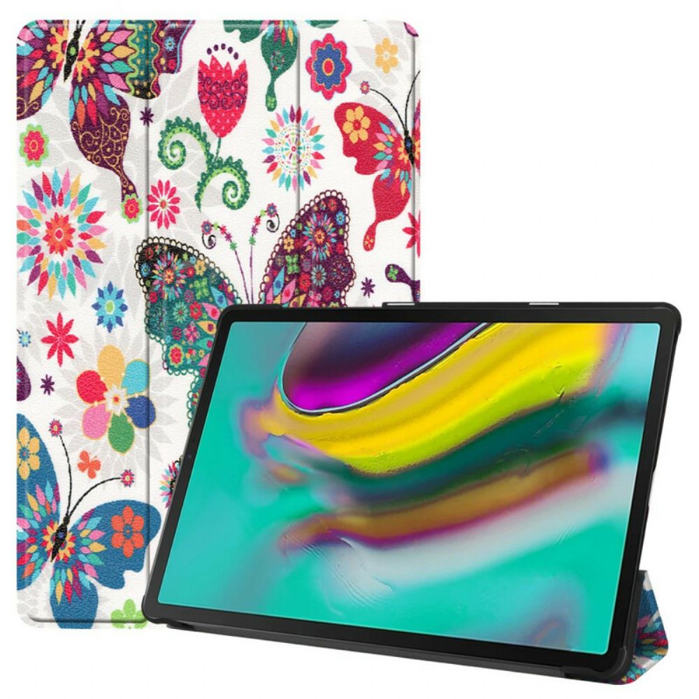 Bescherming Hoesje voor Samsung Galaxy Tab S5e Retro Vlinders En Bloemen