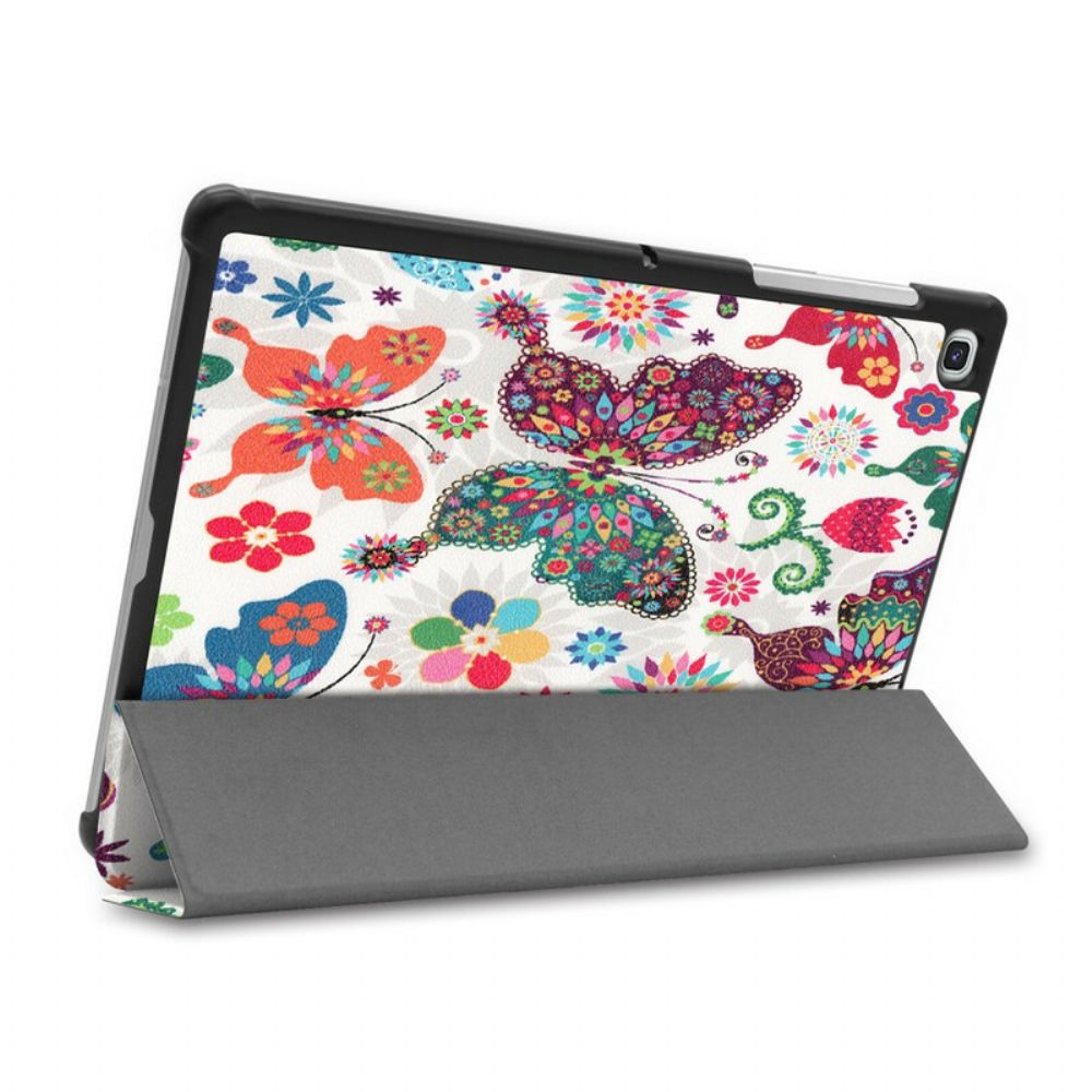 Bescherming Hoesje voor Samsung Galaxy Tab S5e Retro Vlinders En Bloemen