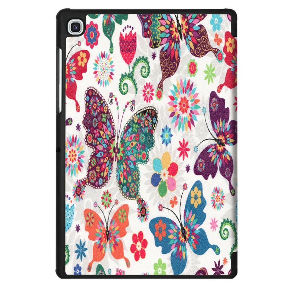 Bescherming Hoesje voor Samsung Galaxy Tab S5e Retro Vlinders En Bloemen