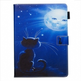 Cover voor Samsung Galaxy Tab S5e Kat In Het Maanlicht