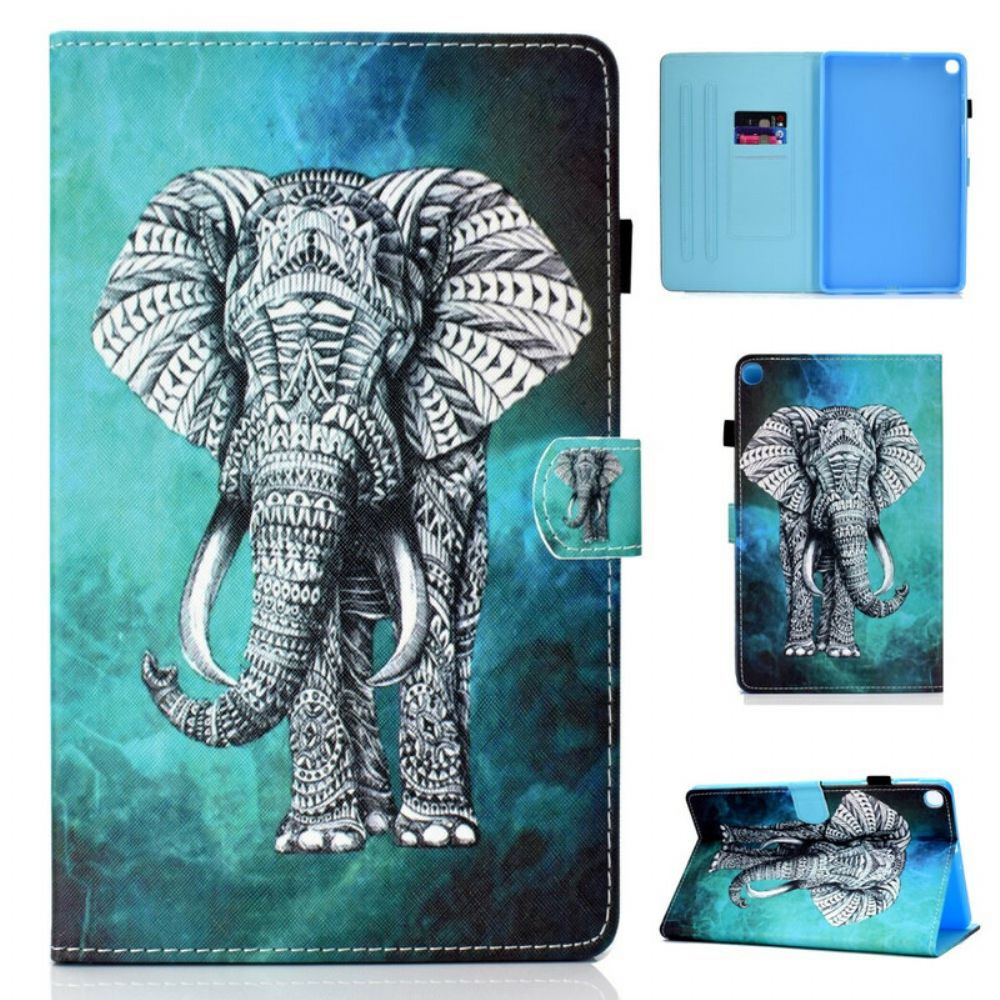 Folio-hoesje voor Samsung Galaxy Tab S5e Tribale Olifant