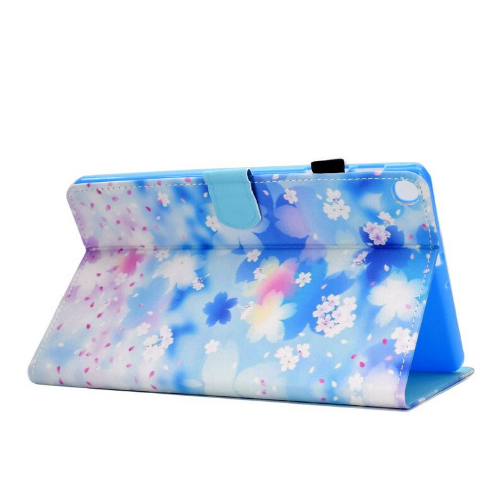 Leren Hoesje voor Samsung Galaxy Tab S5e Aquarel Bloemen