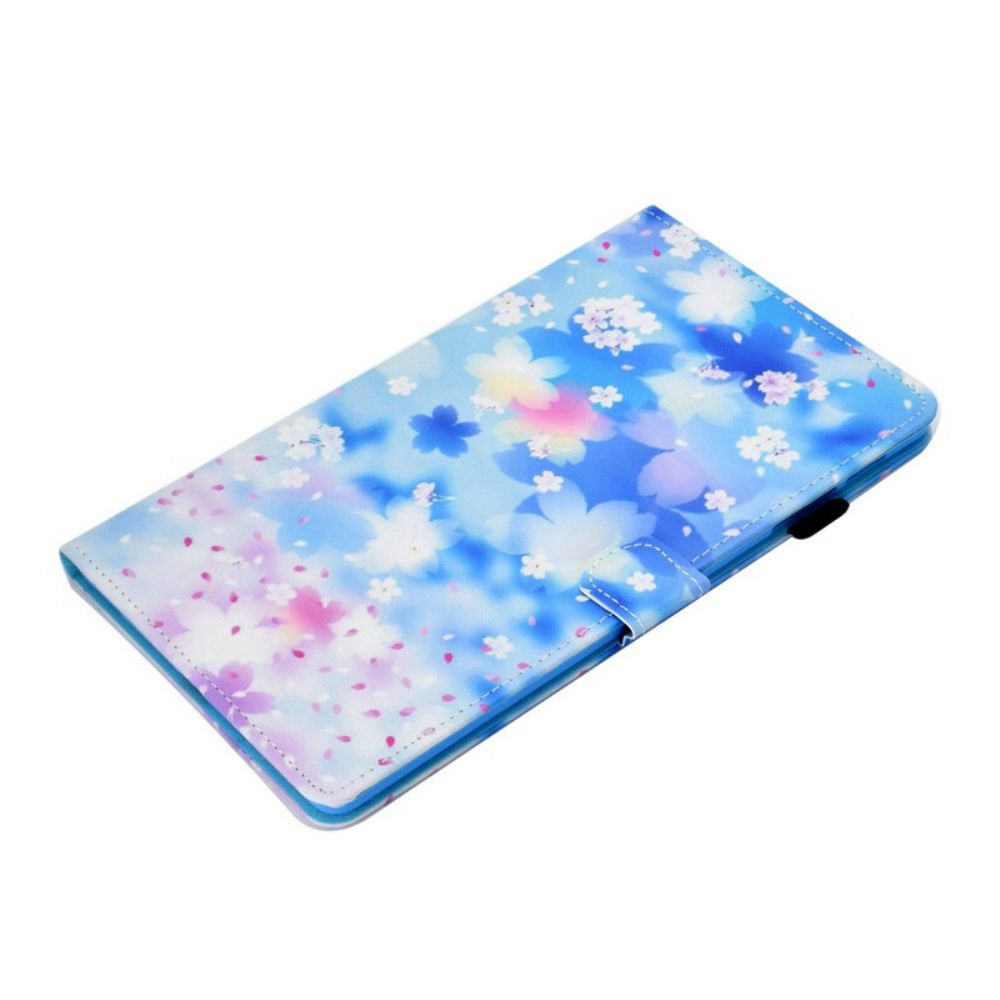 Leren Hoesje voor Samsung Galaxy Tab S5e Aquarel Bloemen