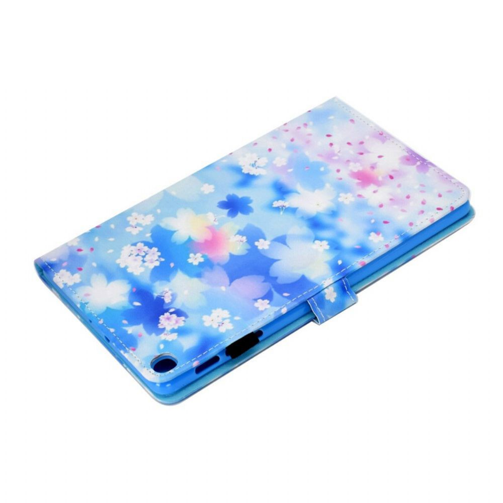 Leren Hoesje voor Samsung Galaxy Tab S5e Aquarel Bloemen