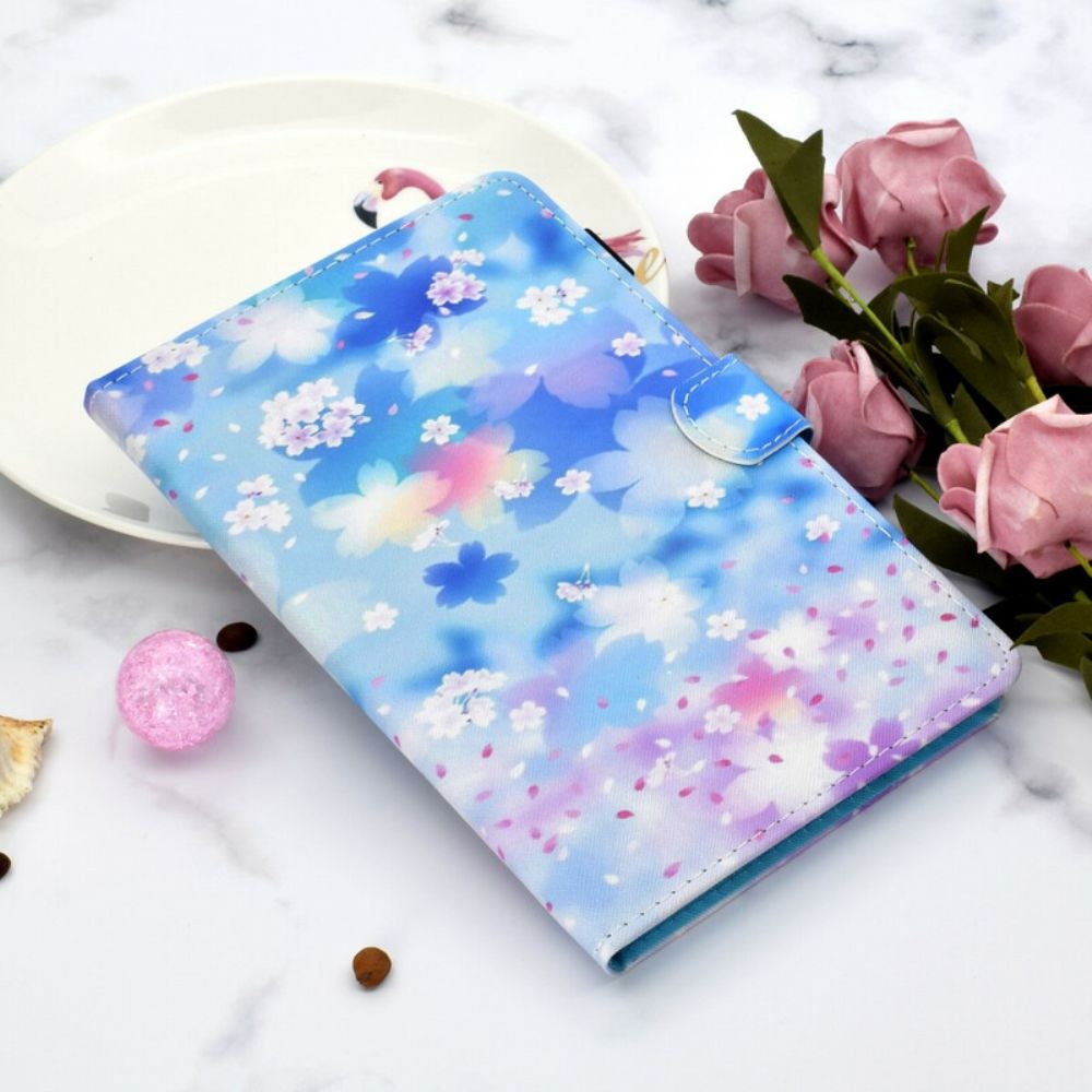 Leren Hoesje voor Samsung Galaxy Tab S5e Aquarel Bloemen