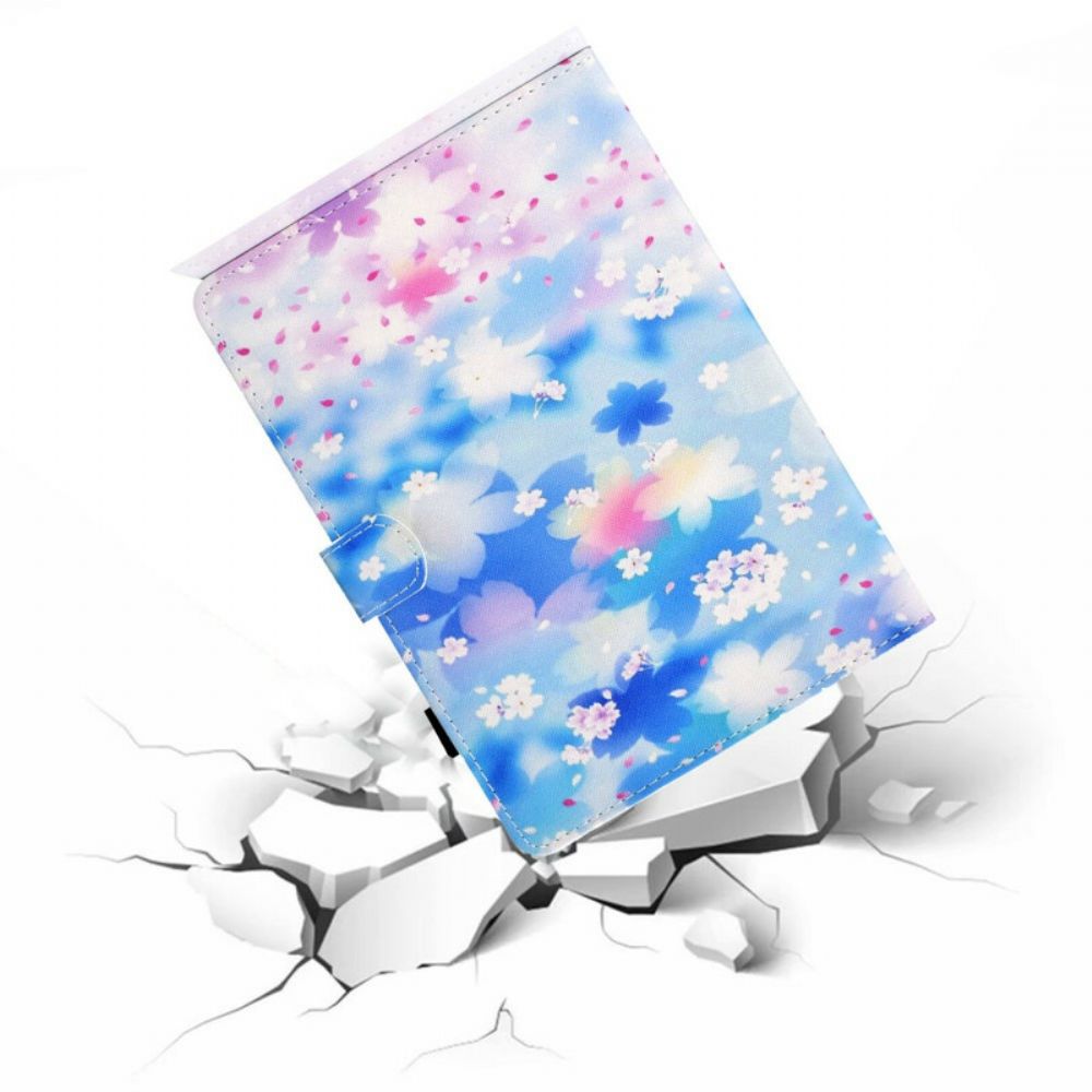 Leren Hoesje voor Samsung Galaxy Tab S5e Aquarel Bloemen