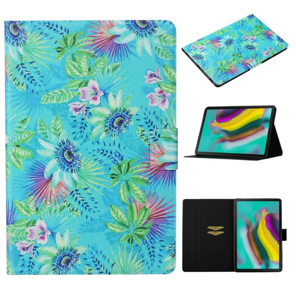 Leren Hoesje voor Samsung Galaxy Tab S5e Bloemen En Bladeren