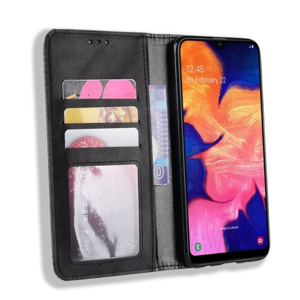 Bescherming Hoesje voor Samsung Galaxy A10 Folio-hoesje Vintage Gestileerd Leereffect