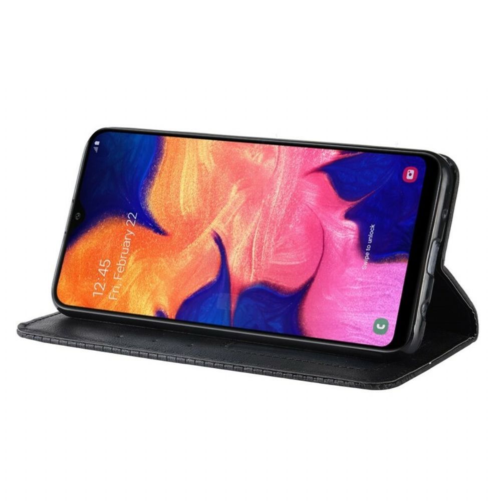 Bescherming Hoesje voor Samsung Galaxy A10 Folio-hoesje Vintage Gestileerd Leereffect