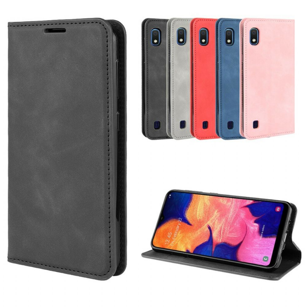 Bescherming Hoesje voor Samsung Galaxy A10 Folio-hoesje Zacht Leereffect