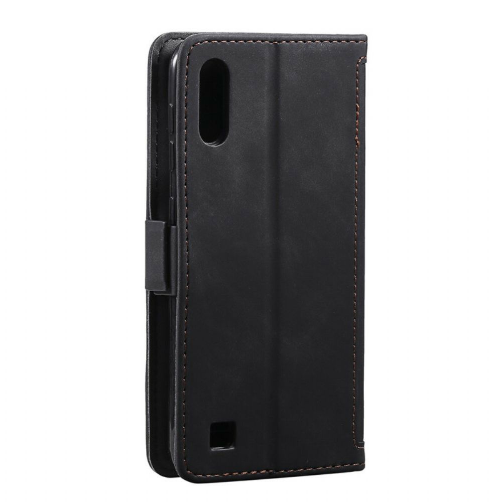 Flip Case voor Samsung Galaxy A10 Tweekleurige Kunstleer Versterkte Contouren