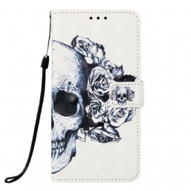 Folio-hoesje voor Samsung Galaxy A10 Bloemenschedel