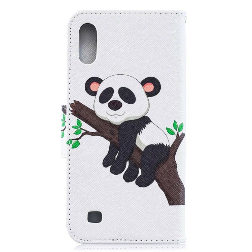 Folio-hoesje voor Samsung Galaxy A10 Luie Panda