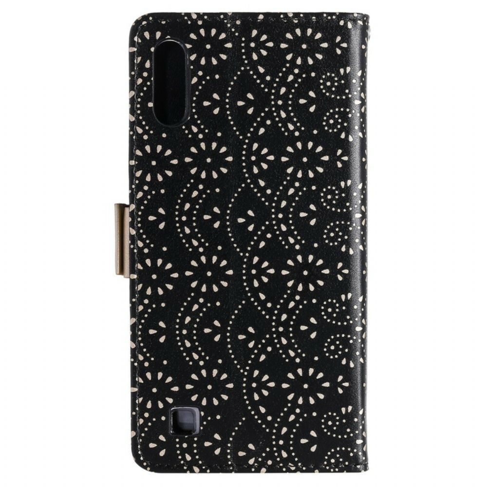 Folio-hoesje voor Samsung Galaxy A10 Met Ketting Coin Purse Met Veters