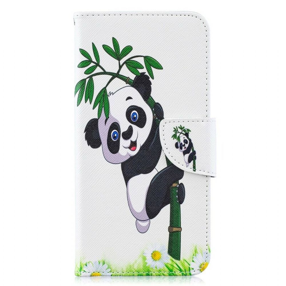 Folio-hoesje voor Samsung Galaxy A10 Panda Op Bamboe