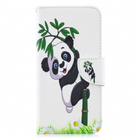 Folio-hoesje voor Samsung Galaxy A10 Panda Op Bamboe