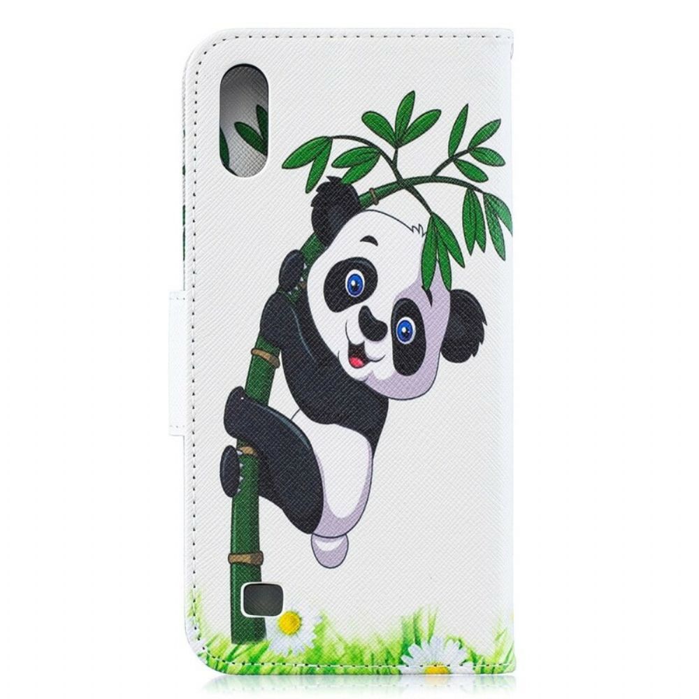 Folio-hoesje voor Samsung Galaxy A10 Panda Op Bamboe