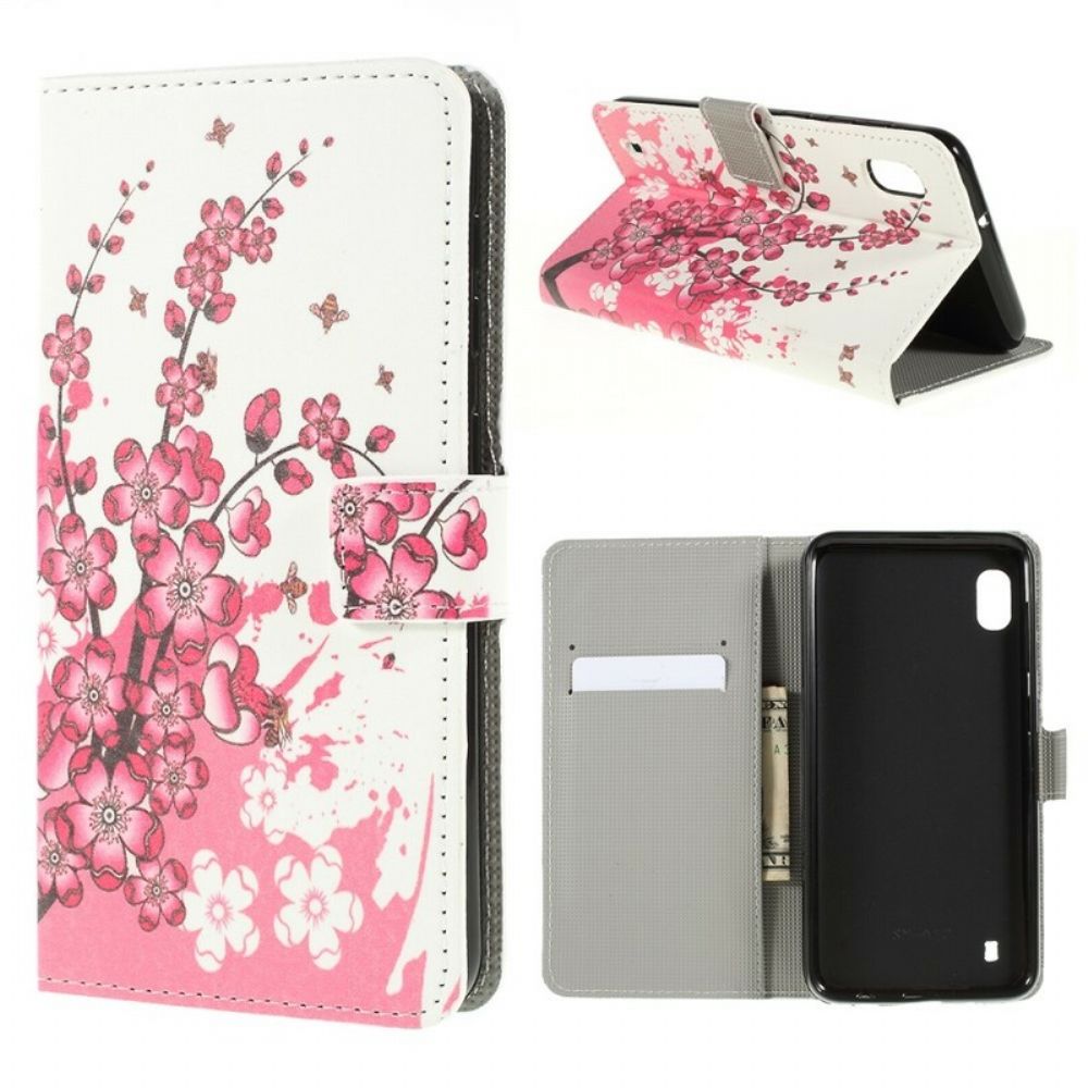 Folio-hoesje voor Samsung Galaxy A10 Tropische Bloemen