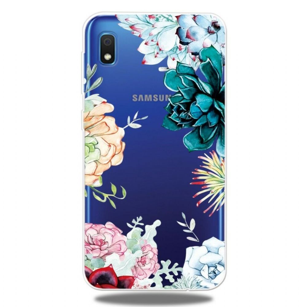 Hoesje voor Samsung Galaxy A10 Naadloze Aquarelbloemen